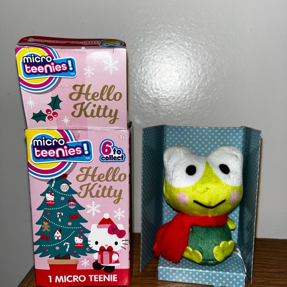 Hello Kitty Micro Teenies Keroppi Plush with Red Scarf